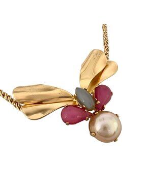 Dior Gold Plated Pink Necklace